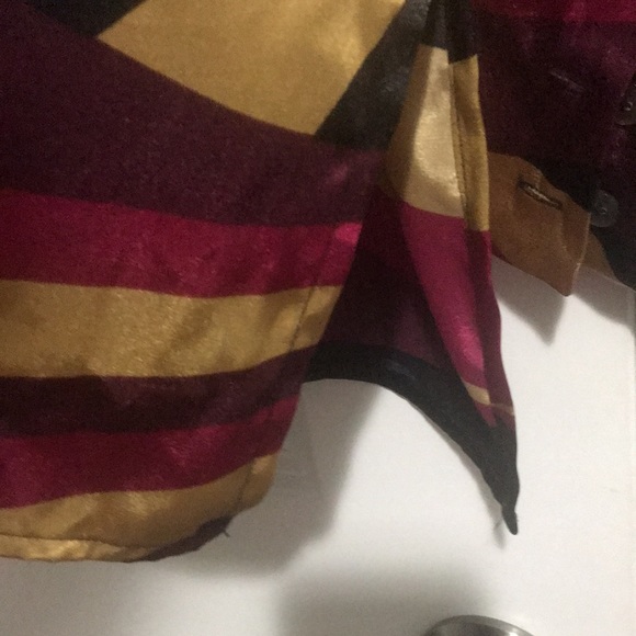 ASHLEY STEWART Silky polyester multi color button down blouse size 16 - Picture 4 of 5